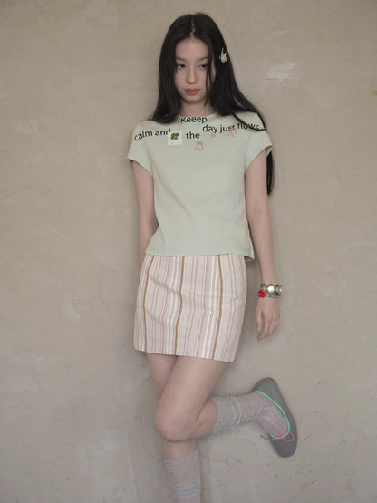 DKZ OFFICIAL Pink Colorblock Stripe Built In Shorts Women&