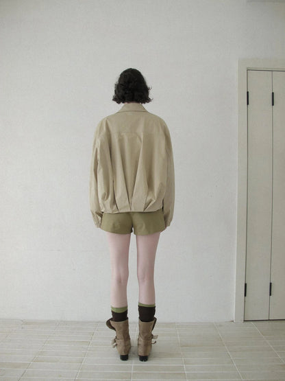 DKZ OFFICIAL Pink Utility Jacket With Pleated Back Hem