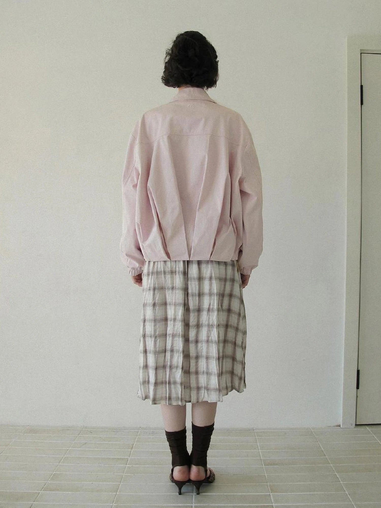 DKZ OFFICIAL Pink Utility Jacket With Pleated Back Hem