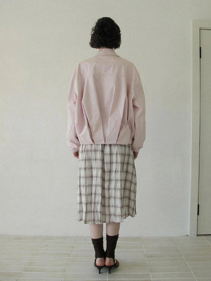 DKZ OFFICIAL Pink Utility Jacket With Pleated Back Hem