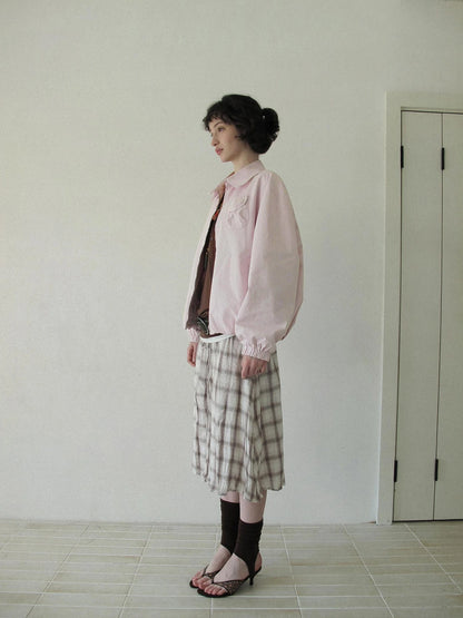 DKZ OFFICIAL Pink Utility Jacket With Pleated Back Hem