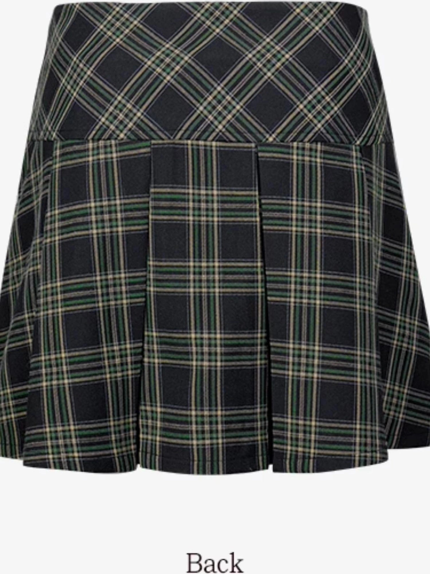 DKZ OFFICIAL Plaid High-Waist A-Line Pleated Mini Skirt