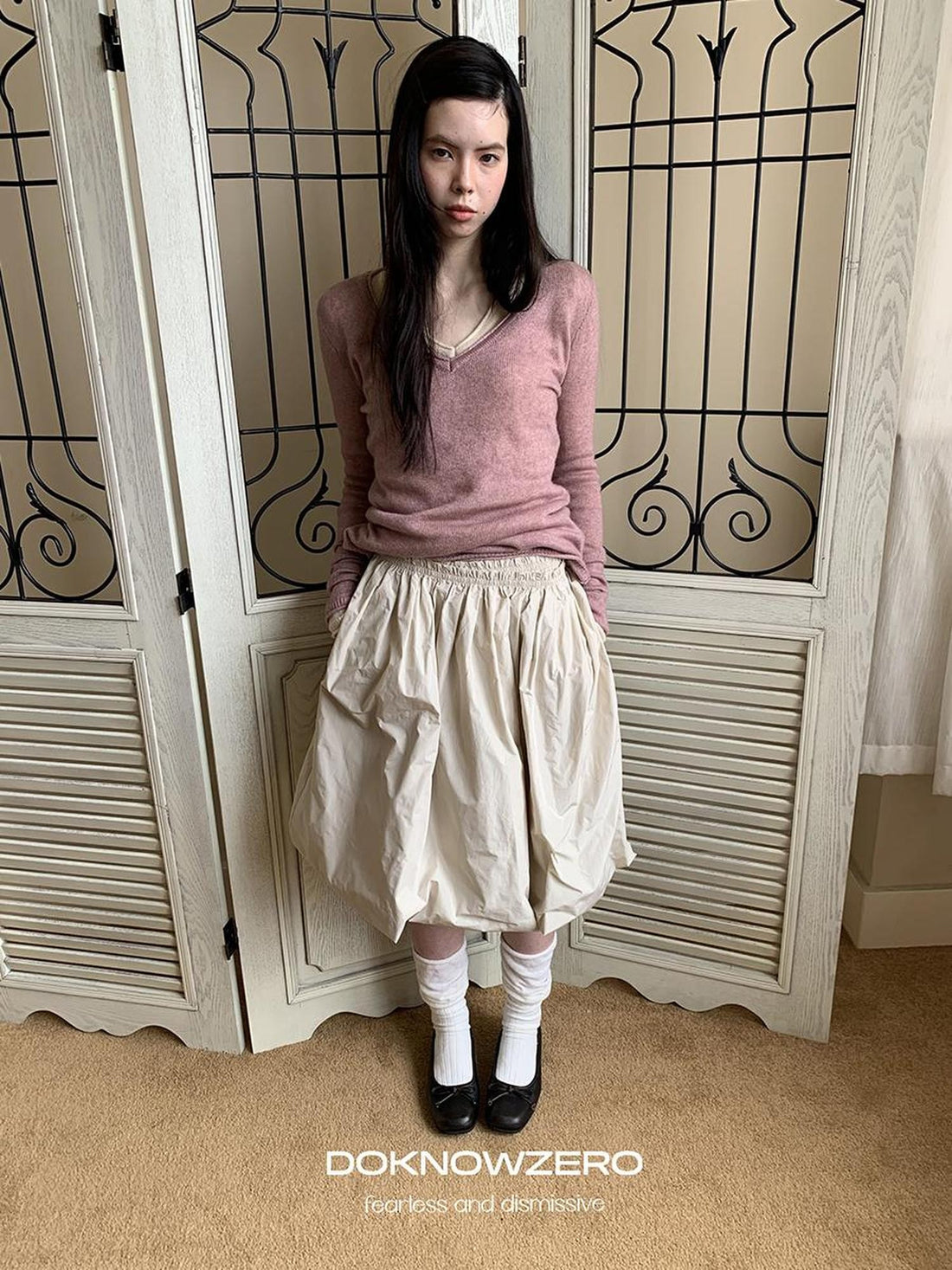 DKZ OFFICIAL Pleated Bubble Nylon Loose Fit Women&