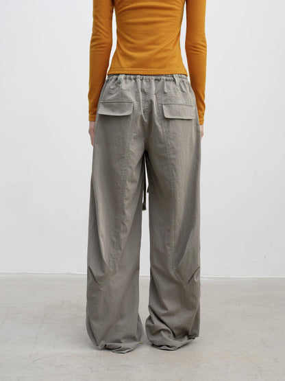 DKZ OFFICIAL Pleated Paneled Curved Loose Fit Women&