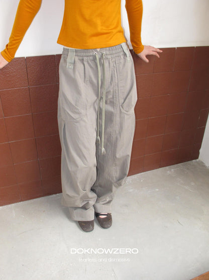 DKZ OFFICIAL Pleated Paneled Curved Loose Fit Women&