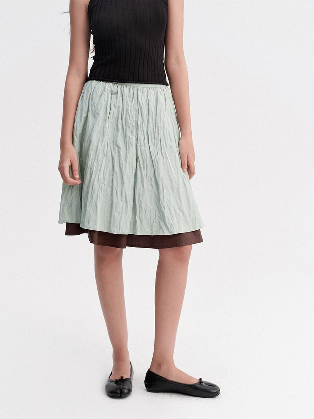 DKZ OFFICIAL Pleated Textured Metallic Women&