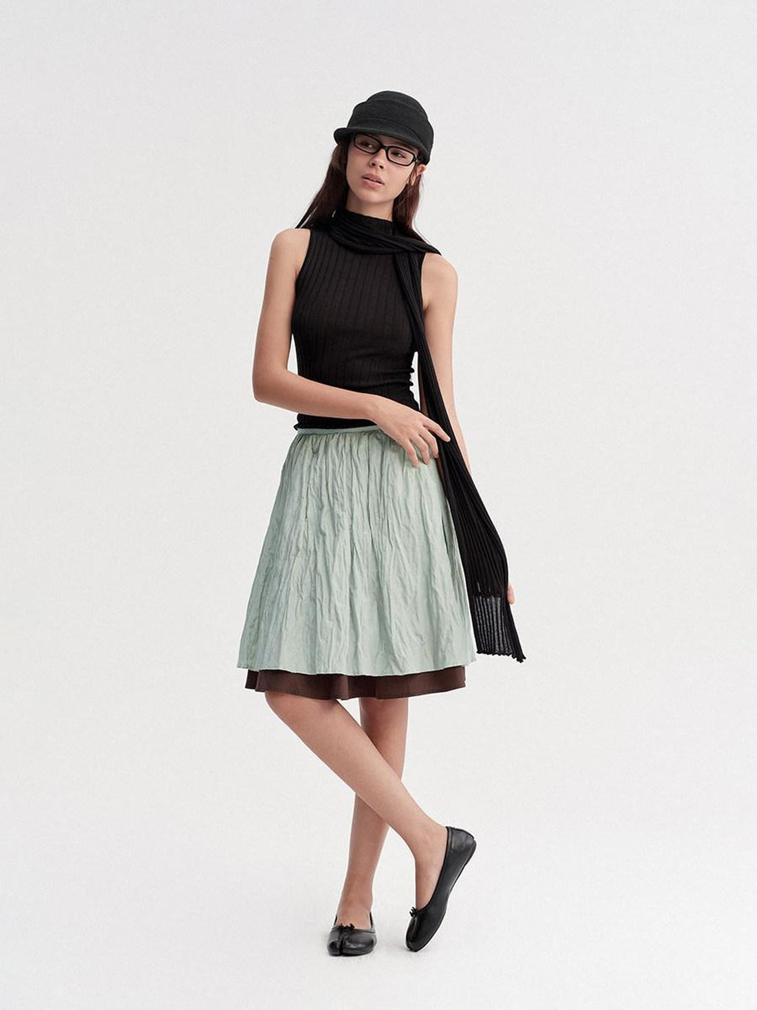 DKZ OFFICIAL Pleated Textured Metallic Women&