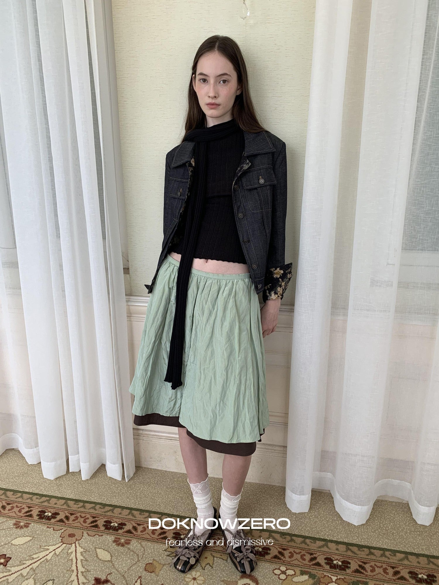 DKZ OFFICIAL Pleated Textured Metallic Women&