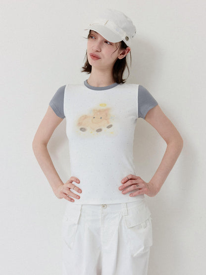 DKZ OFFICIAL Polka Dot Cartoon Horse Print Women&