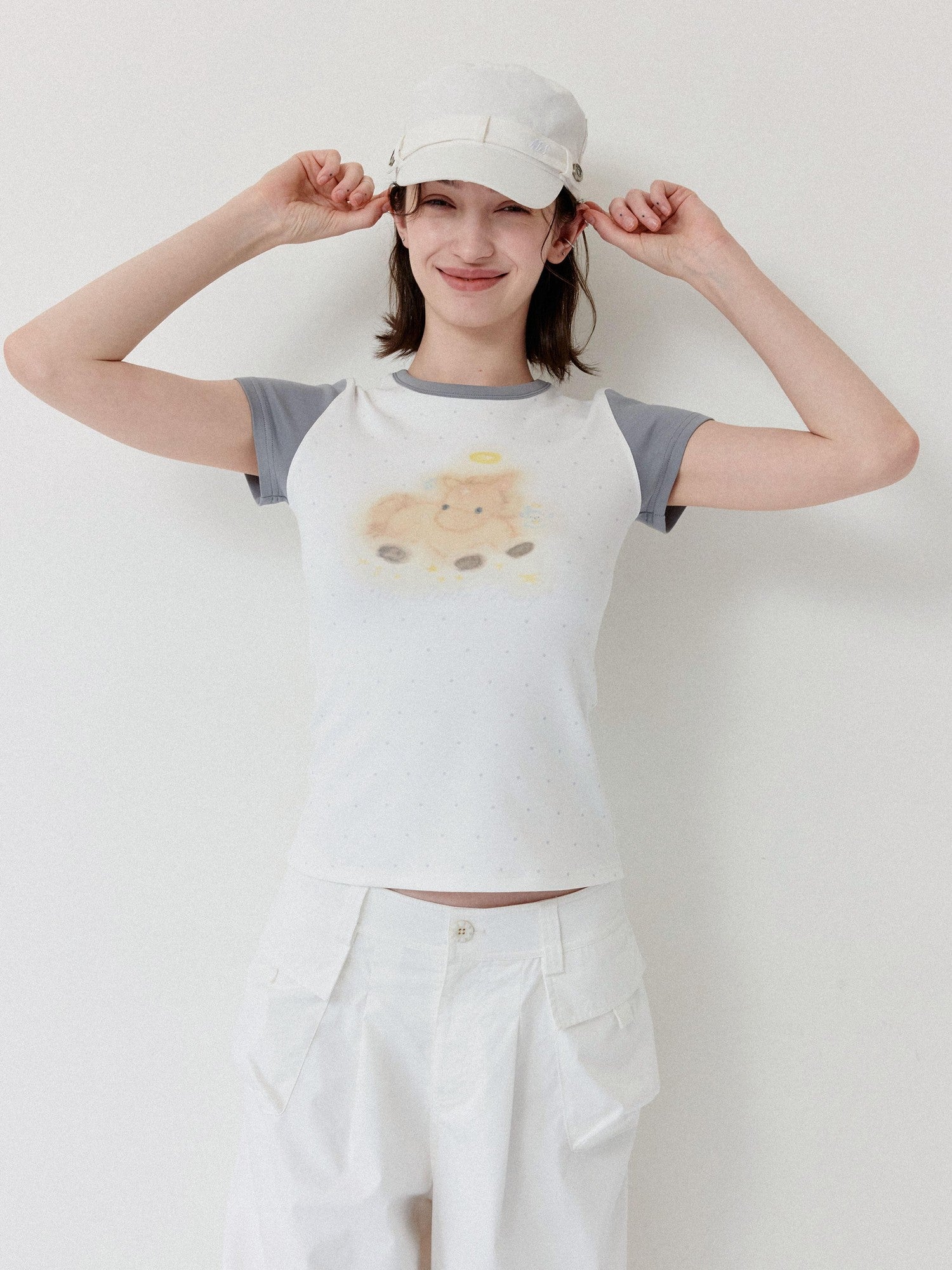 DKZ OFFICIAL Polka Dot Cartoon Horse Print Women&