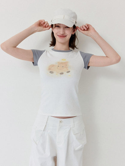 DKZ OFFICIAL Polka Dot Cartoon Horse Print Women&