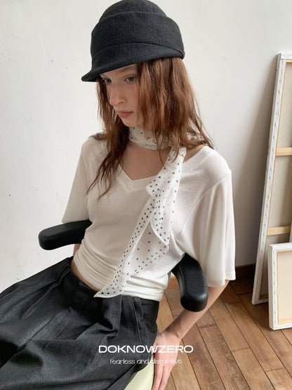DKZ OFFICIAL Polka Dot Lightweight Korean Style Silk Women&
