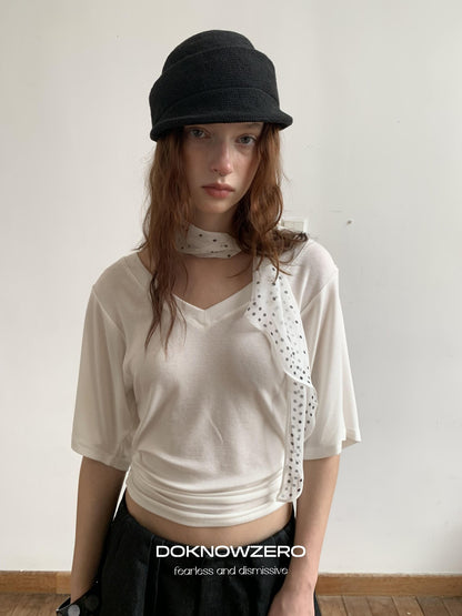 DKZ OFFICIAL Polka Dot Lightweight Korean Style Silk Women&