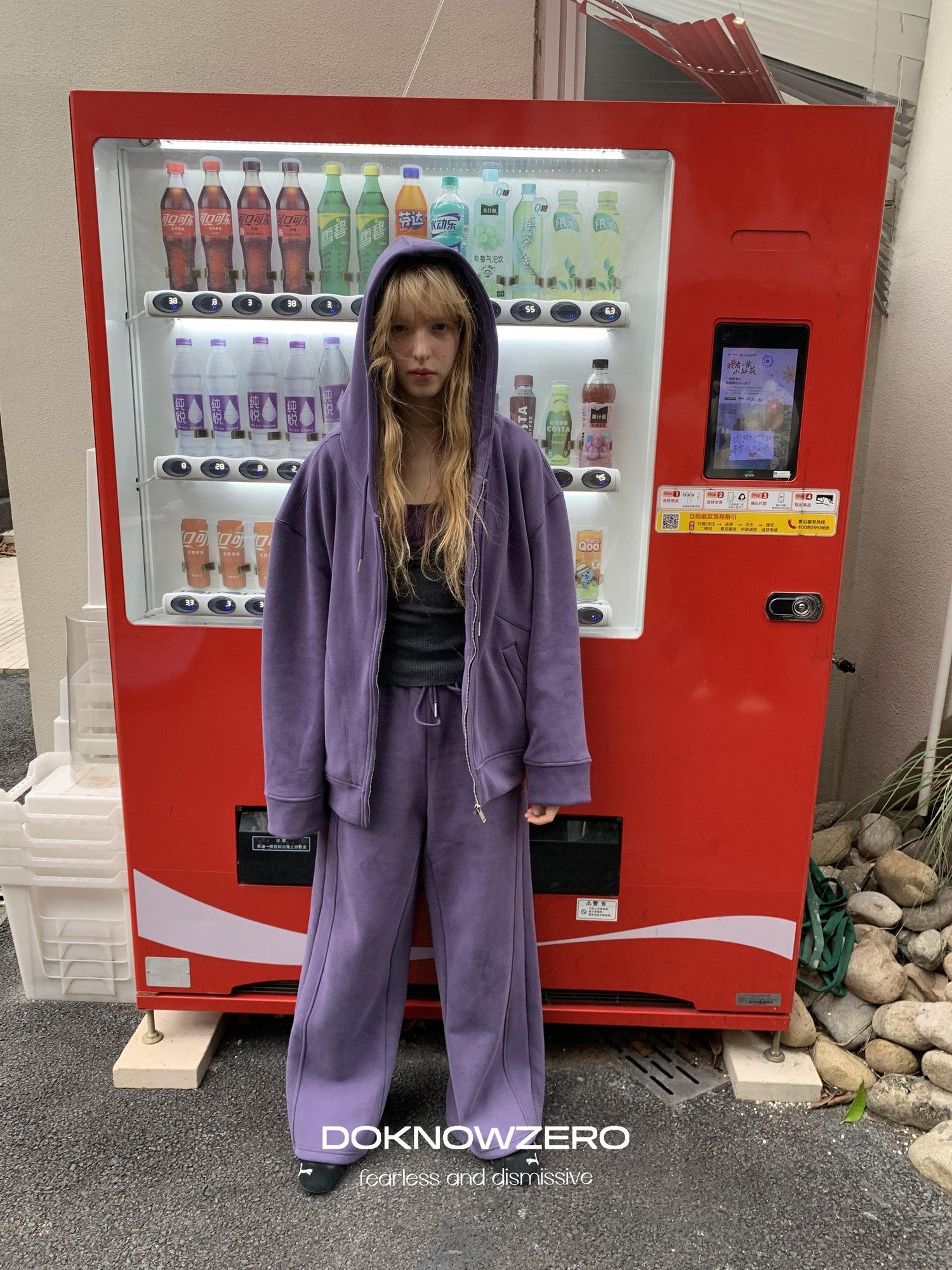 DKZ OFFICIAL Purple Fleece Lined Hooded Zip Women&