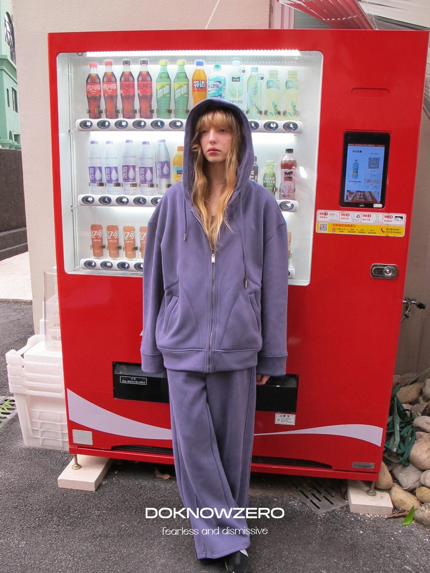 DKZ OFFICIAL Purple Fleece Lined Hooded Zip Women&