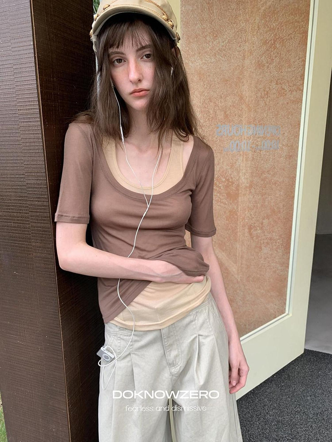 DKZ OFFICIAL Retro Colorblock U Neck Women&