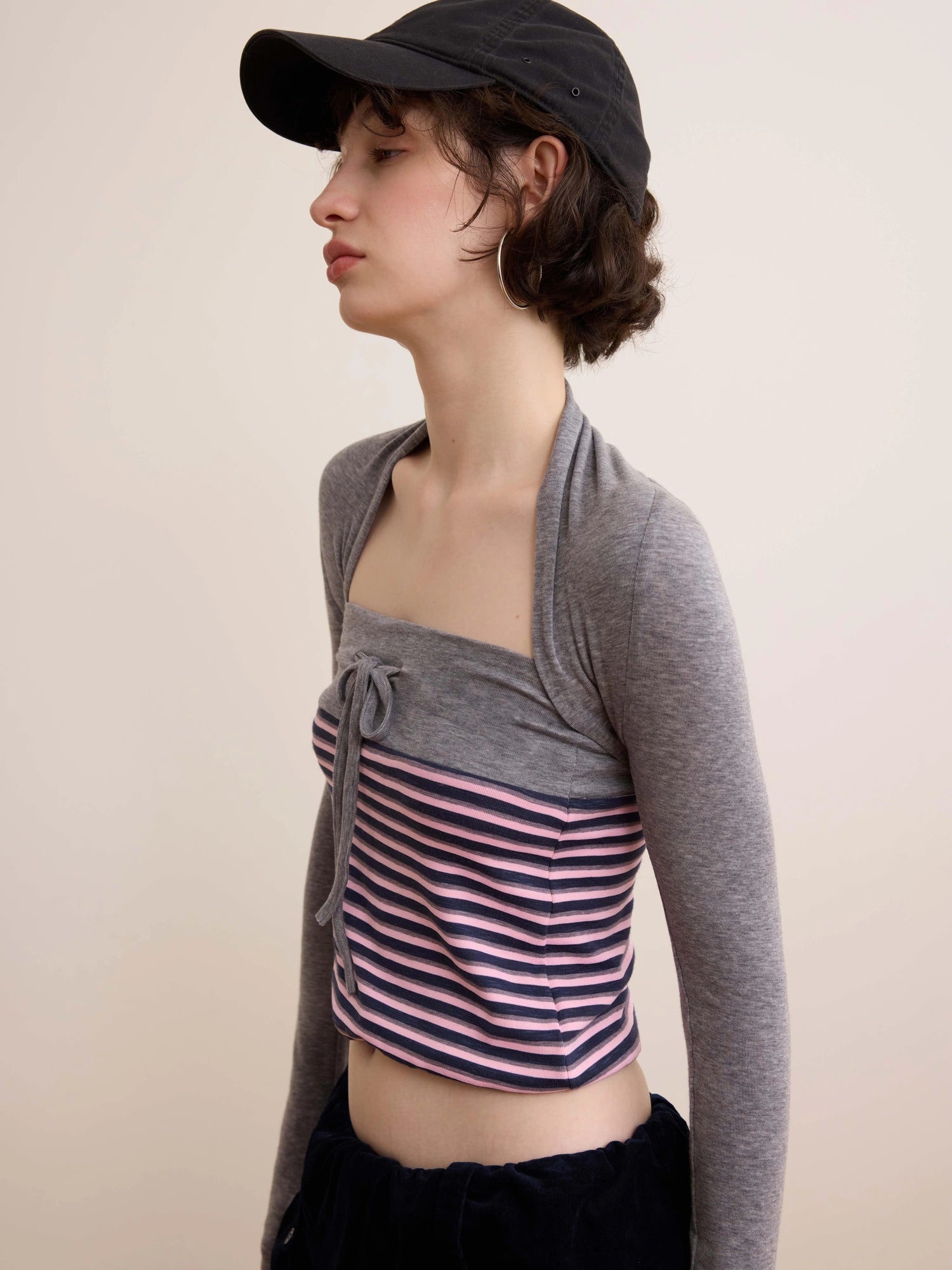 DKZ OFFICIAL Retro Slim Fit Striped Knit Vest Two Piece Set