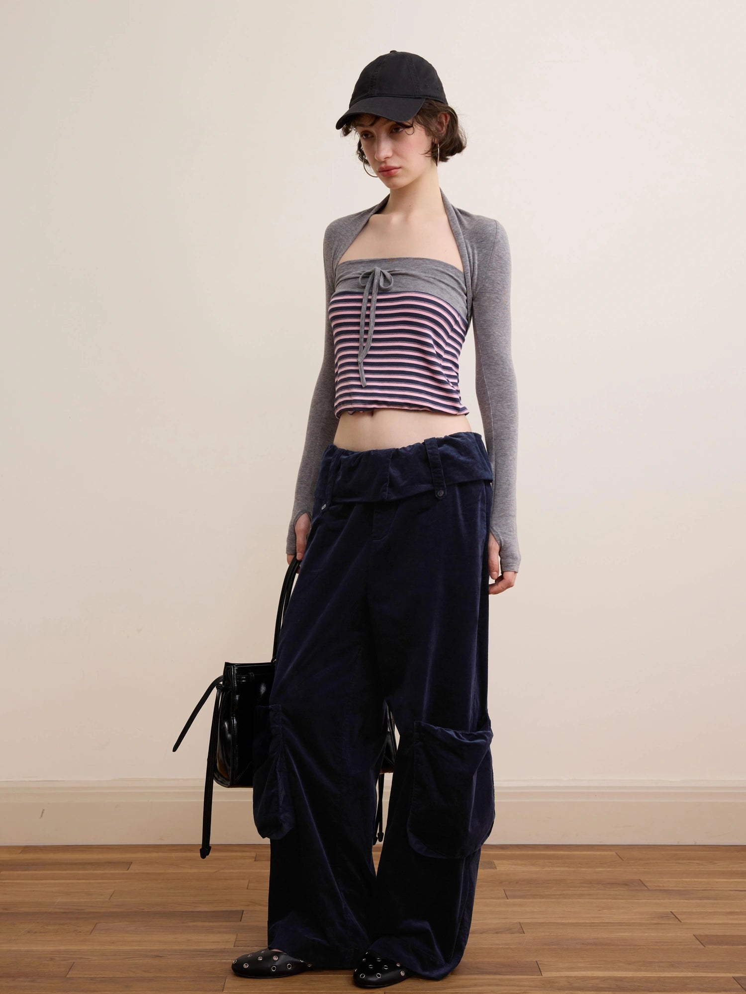 DKZ OFFICIAL Retro Slim Fit Striped Knit Vest Two Piece Set