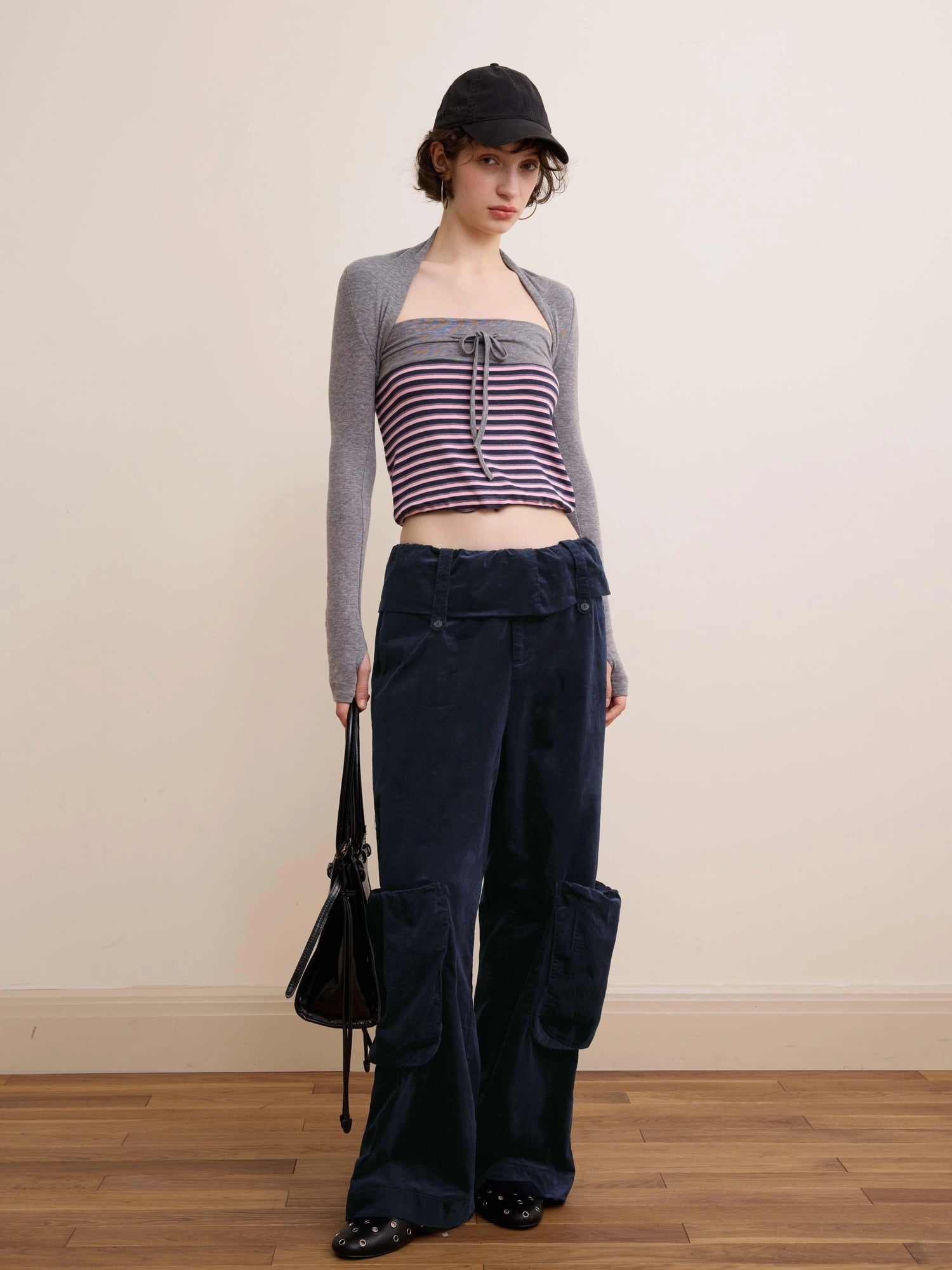 DKZ OFFICIAL Retro Slim Fit Striped Knit Vest Two Piece Set