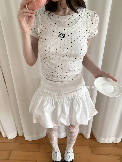 DKZ OFFICIAL Retro Sweet A Line Short Puffy Skort