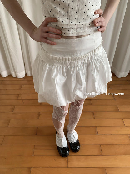 DKZ OFFICIAL Retro Sweet A Line Short Puffy Skort