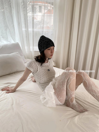 DKZ OFFICIAL Retro Sweet A Line Short Puffy Skort