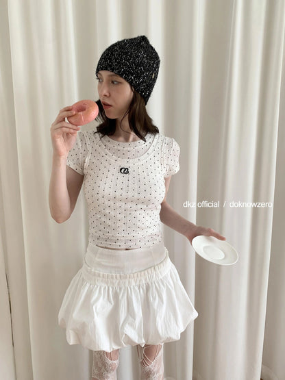 DKZ OFFICIAL Retro Sweet A Line Short Puffy Skort