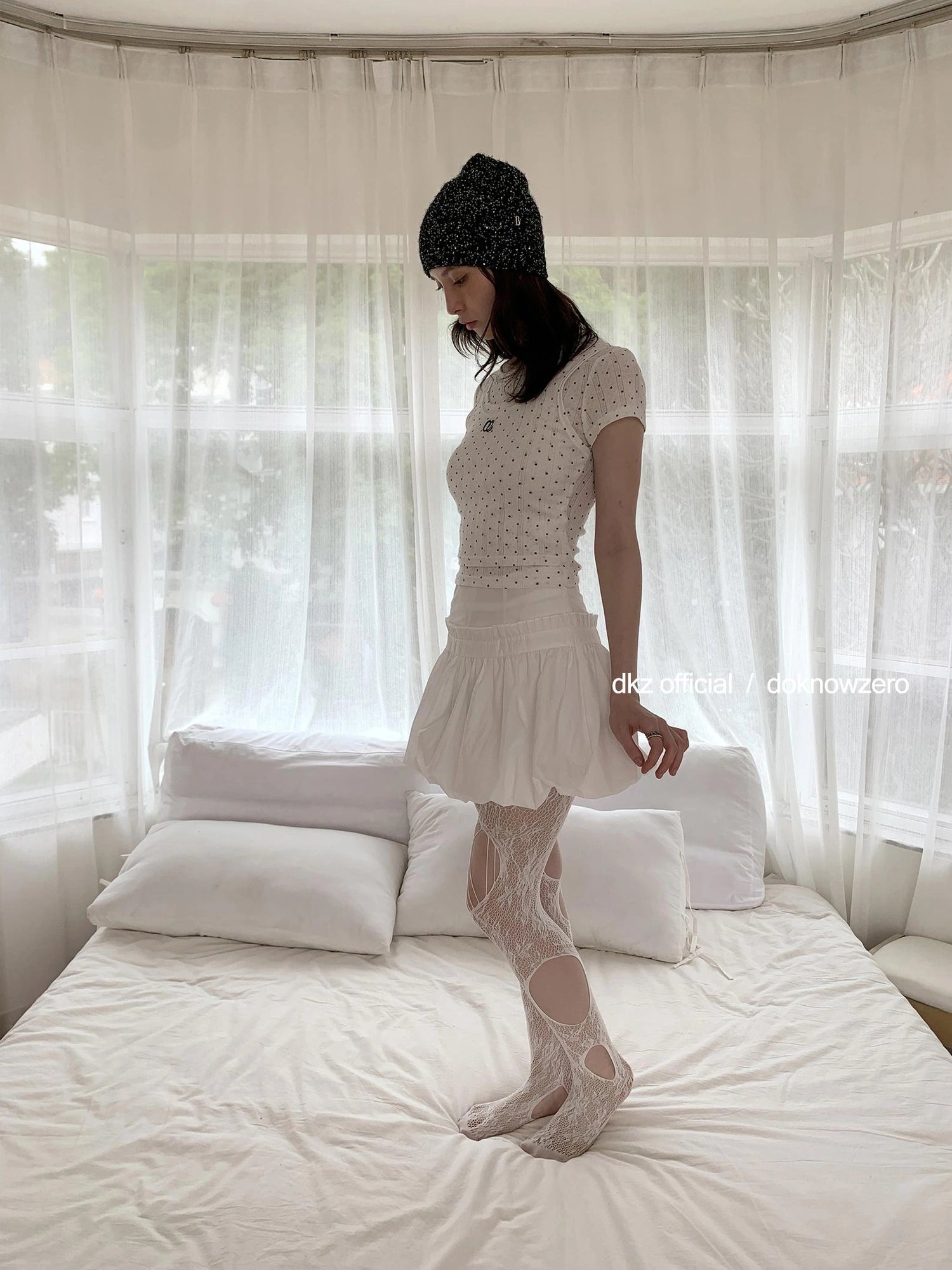 DKZ OFFICIAL Retro Sweet A Line Short Puffy Skort