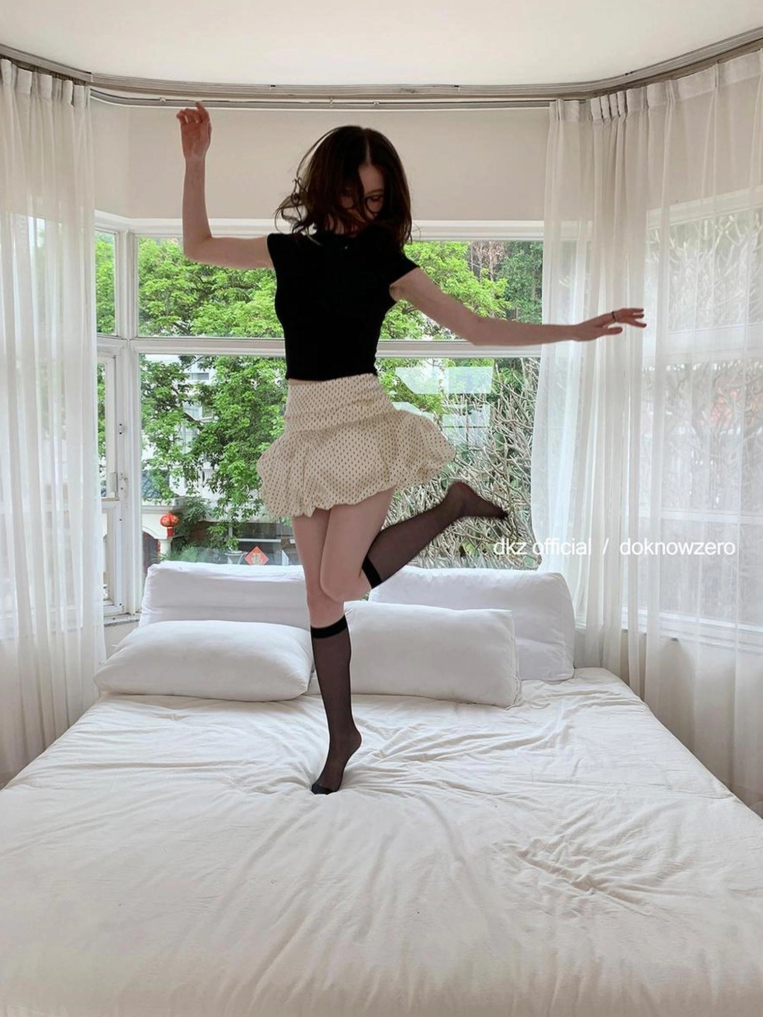 DKZ OFFICIAL Retro Sweet A Line Short Puffy Skort