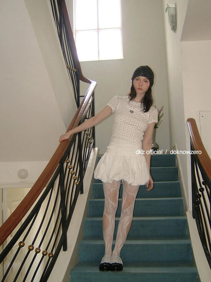 DKZ OFFICIAL Retro Sweet A Line Short Puffy Skort