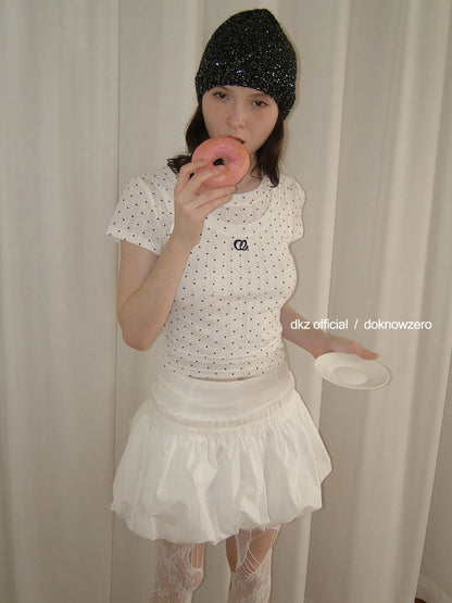 DKZ OFFICIAL Retro Sweet A Line Short Puffy Skort
