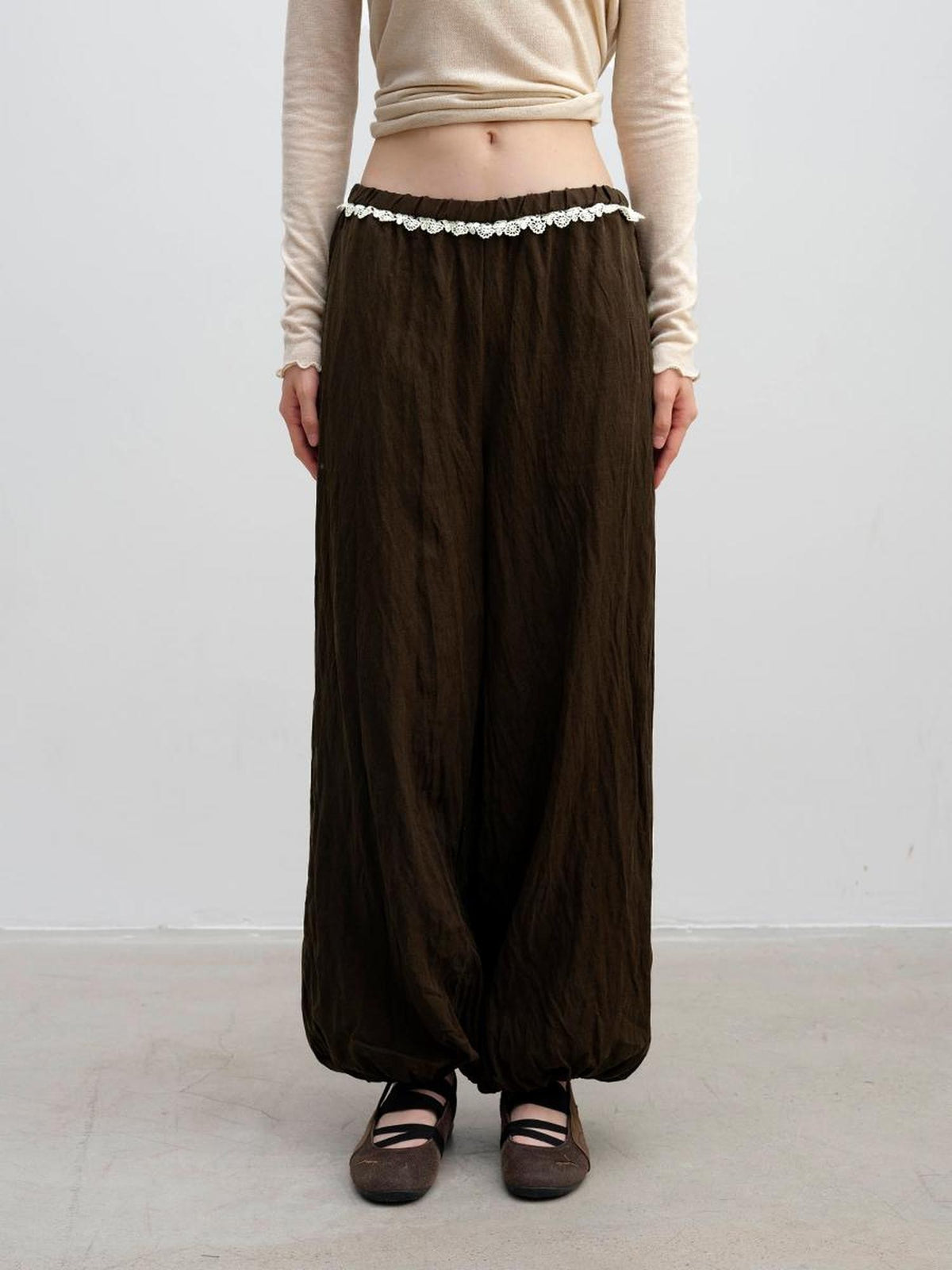 DKZ OFFICIAL Ruched Elastic Waist Lyocell Women&
