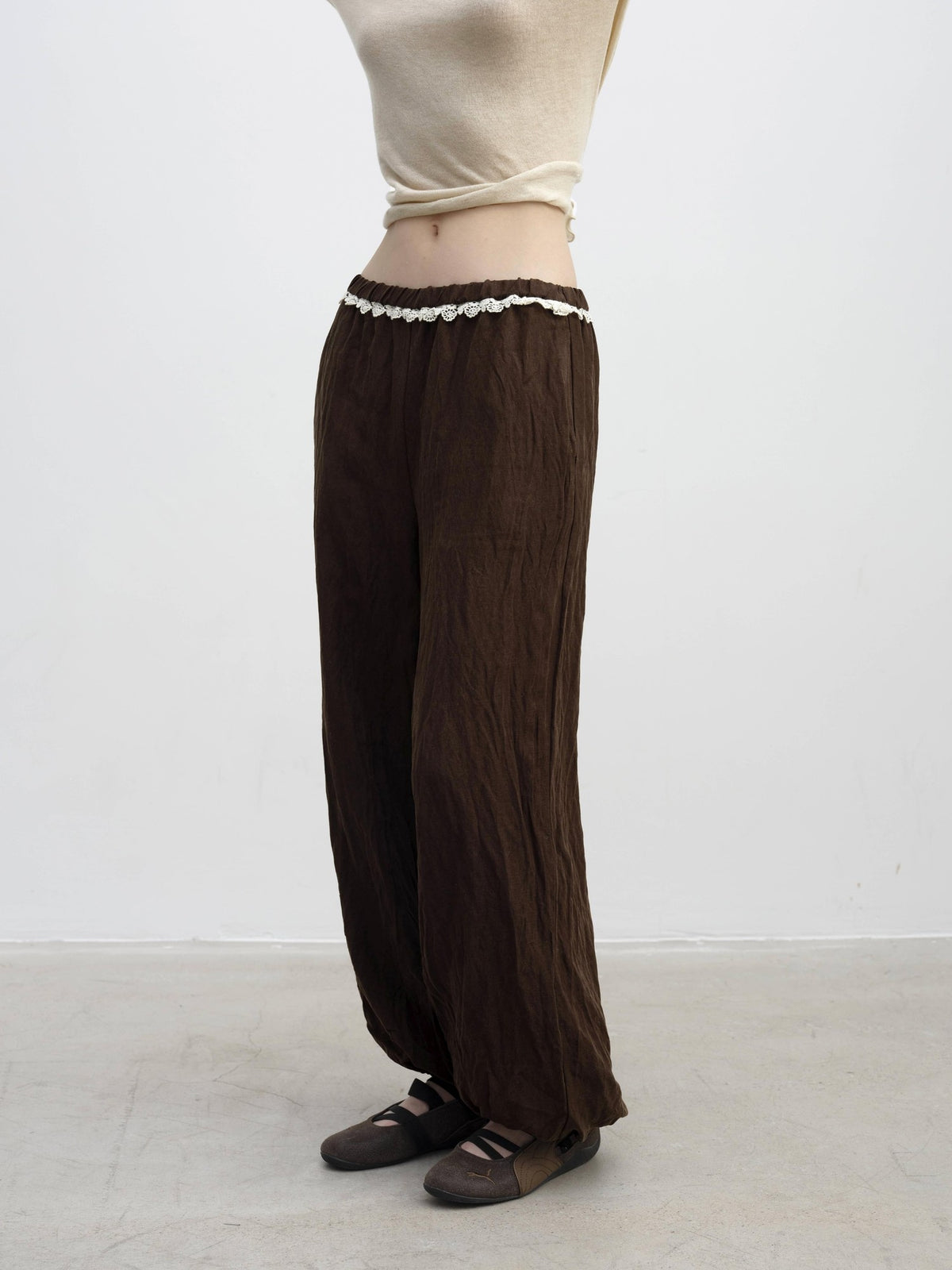 DKZ OFFICIAL Ruched Elastic Waist Lyocell Women&