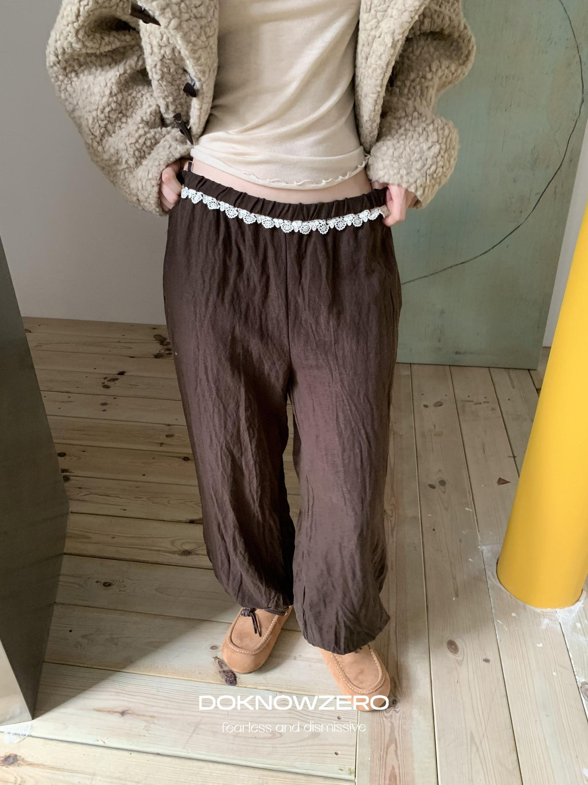 DKZ OFFICIAL Ruched Elastic Waist Lyocell Women&