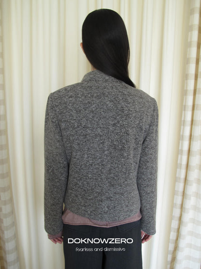DKZ OFFICIAL Ruched Retro Wool Blend Women&