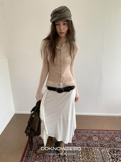 DKZ OFFICIAL Ruffled Asymmetric Patchwork Modal Wool Women&