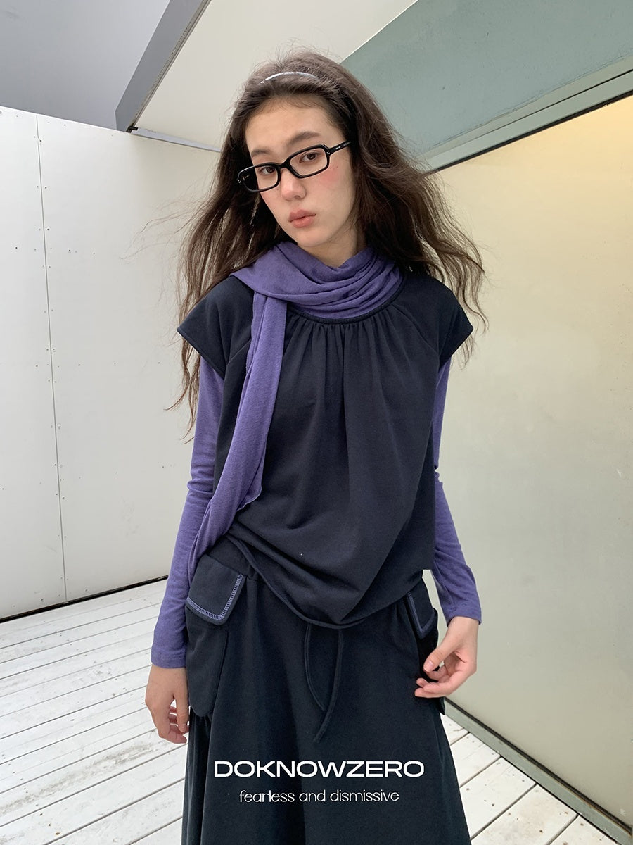 DKZ_OFFICIAL_Scarf_Paneled_Fake_Two_Piece_Women&