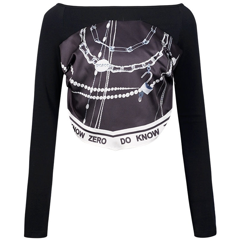 DKZ_OFFICIAL_Scarf_Splice_Faux_Two_Piece_Off_Shoulder_Women&