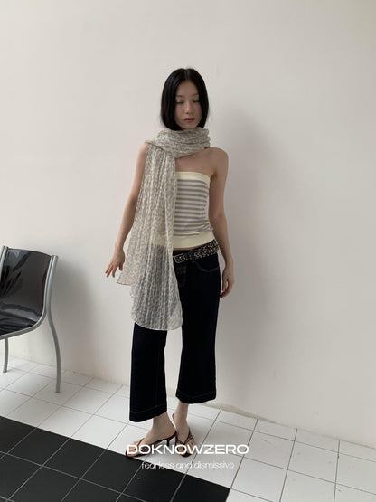 DKZ OFFICIAL Sheer Layered Leopard Print Women&
