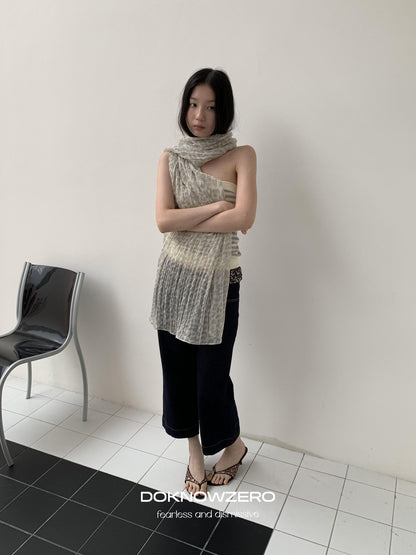 DKZ OFFICIAL Sheer Layered Leopard Print Women&