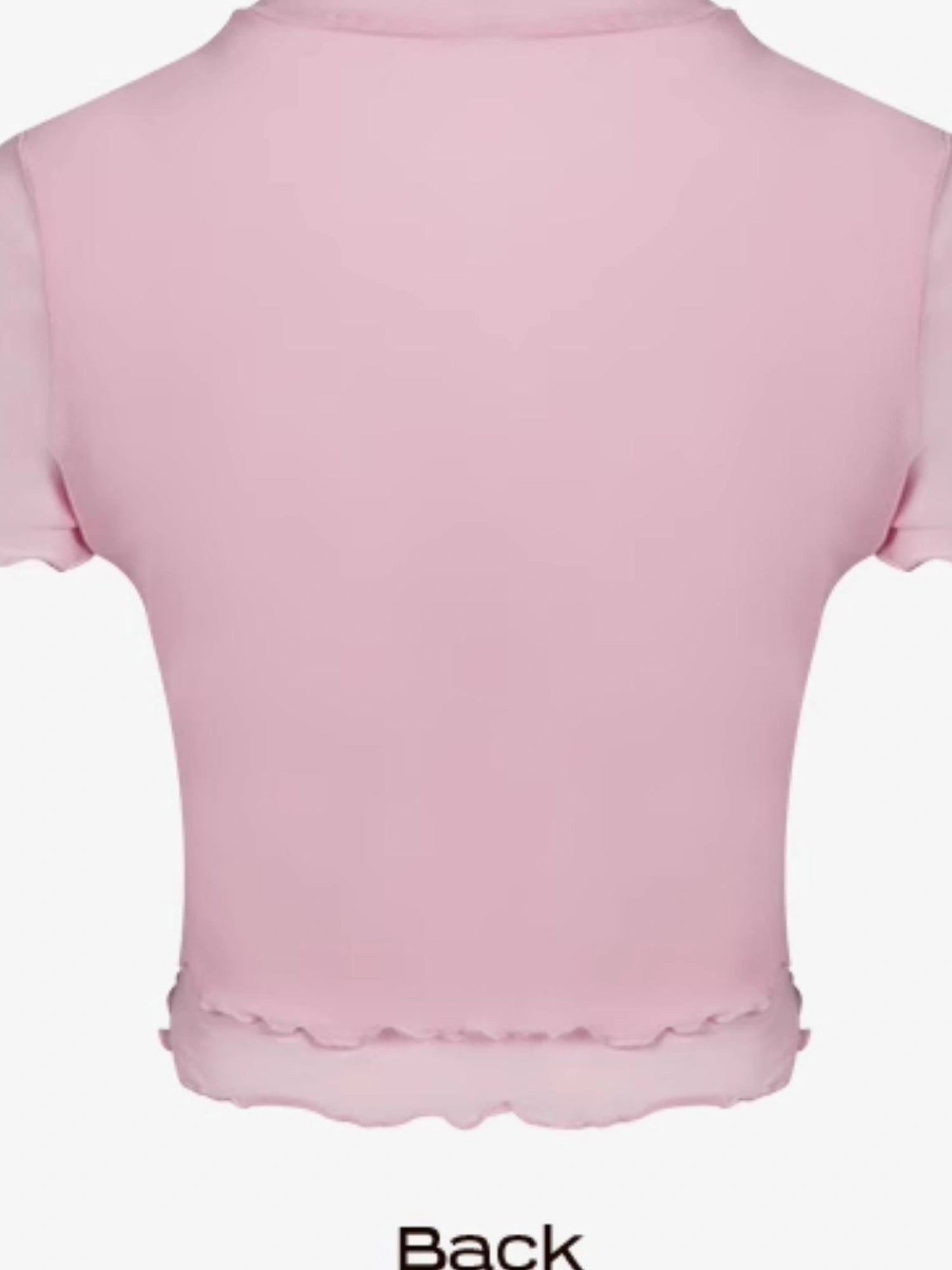 DKZ OFFICIAL Sheer Mesh Pink Tee With Sequins