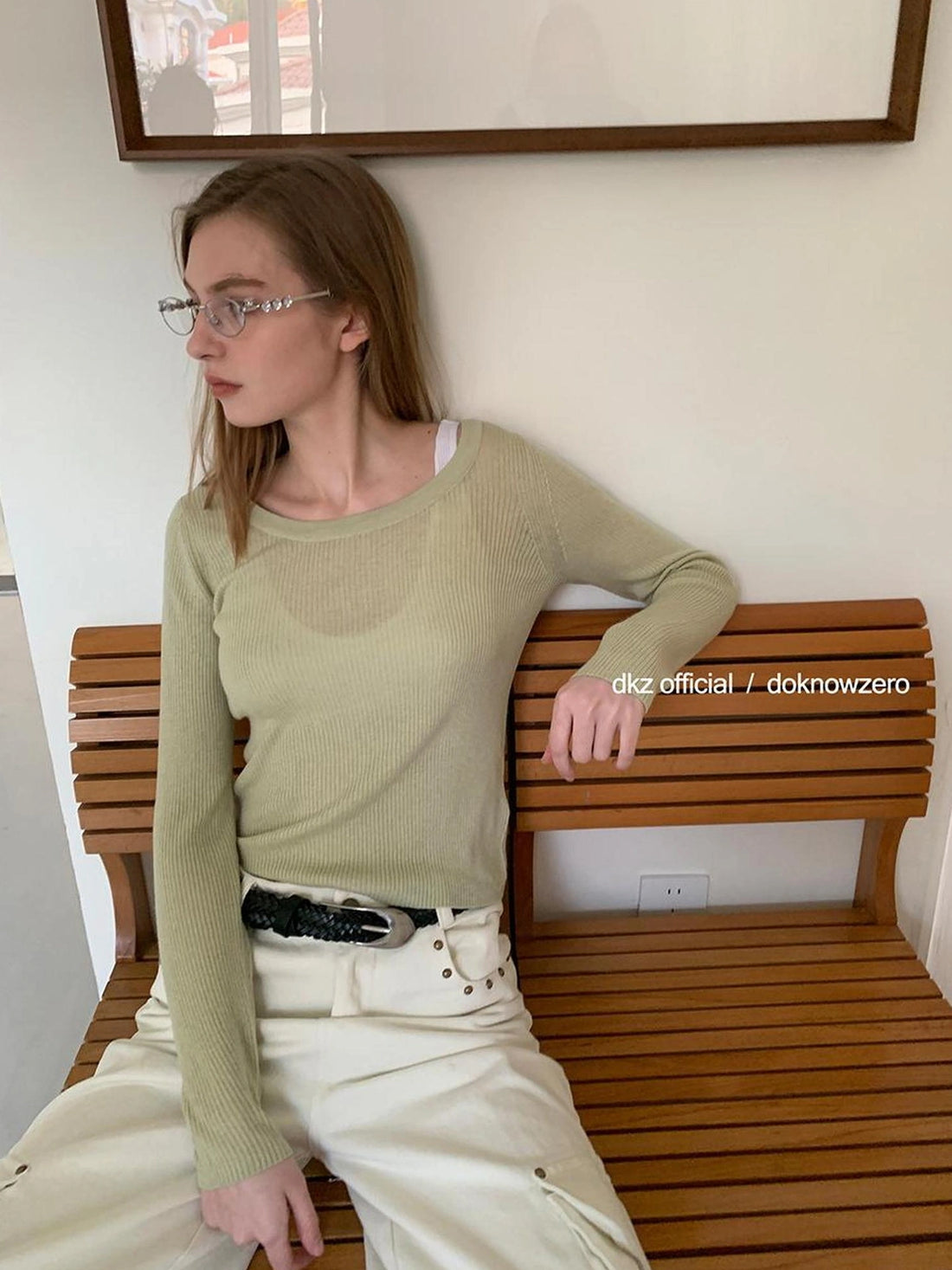 DKZ OFFICIAL Simple Crewneck Knit Top For Women