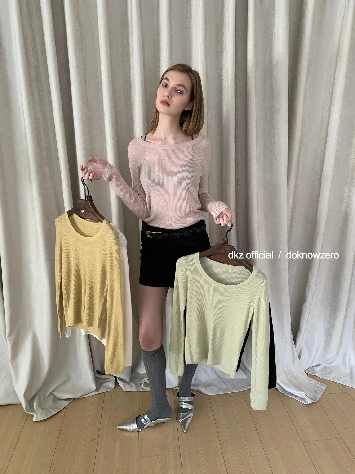 DKZ OFFICIAL Simple Crewneck Knit Top For Women