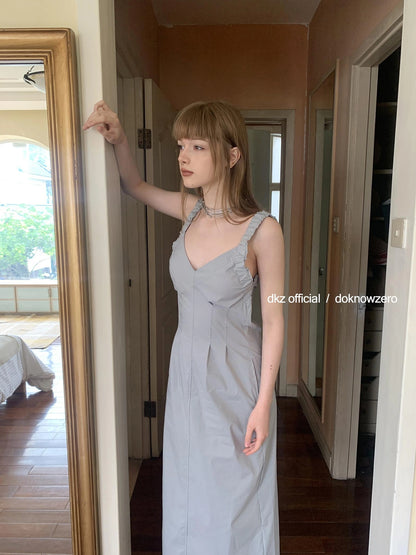 DKZ OFFICIAL Sleeveless Pleated Midi Dress