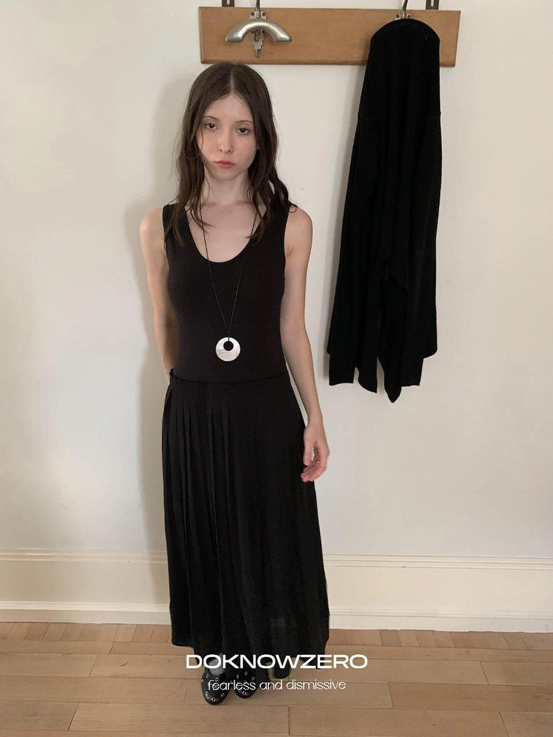 DKZ OFFICIAL Slim Fit Basic Spaghetti Strap Slip Dress V-neck