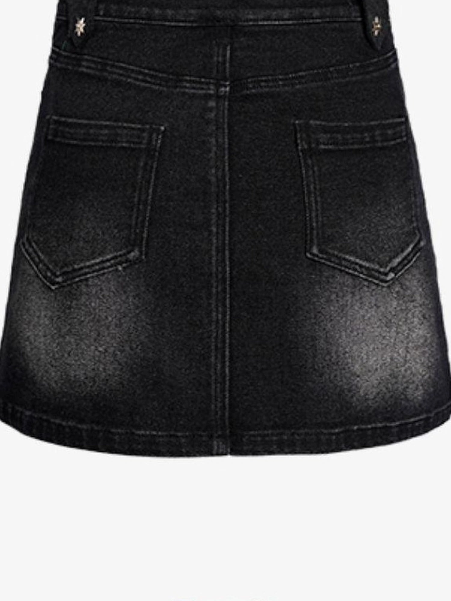 DKZ OFFICIAL Slim Fit Black Denim A Line Skirt With Rivets
