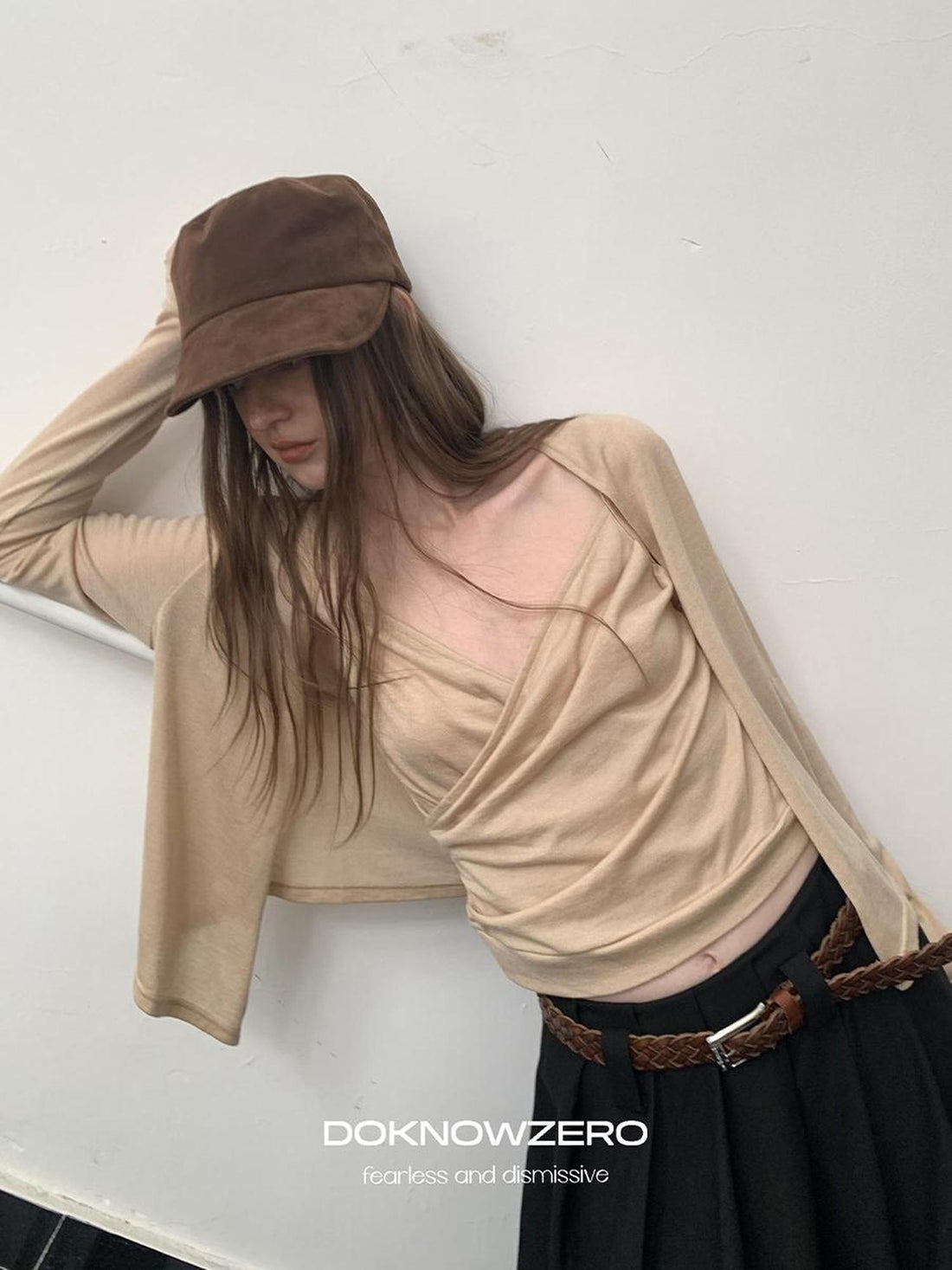 DKZ OFFICIAL Slim Fit Cross Tie Knitted Two Piece Women&