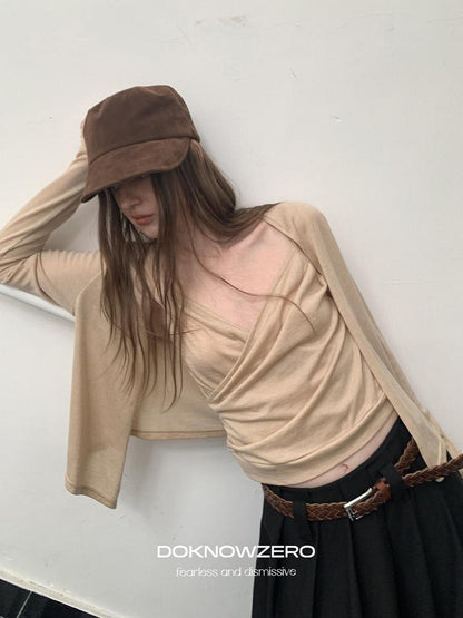 DKZ OFFICIAL Slim Fit Cross Tie Knitted Two Piece Women&