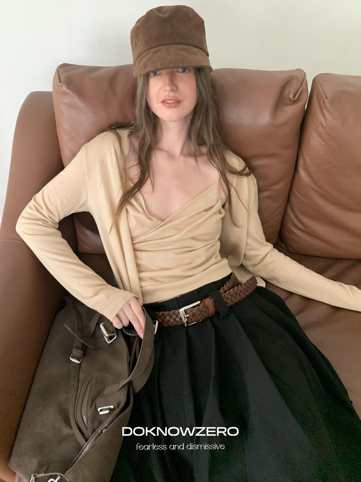 DKZ OFFICIAL Slim Fit Cross Tie Knitted Two Piece Women&