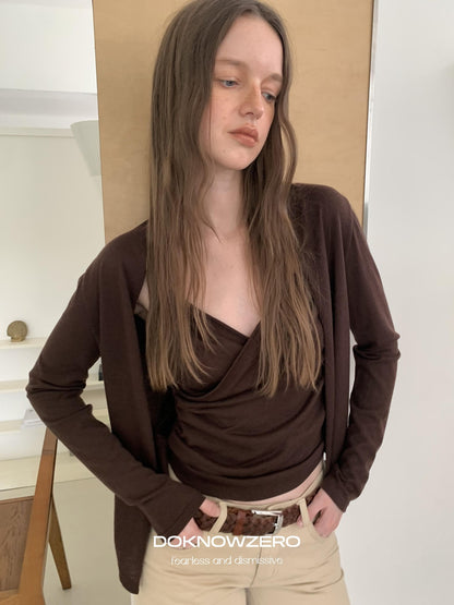 DKZ OFFICIAL Slim Fit Cross Tie Knitted Two Piece Women&